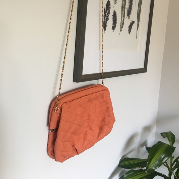 Anthropologie Handbags - SALE!! 🧡Anthropologie Coral Chain Crossbody Purse